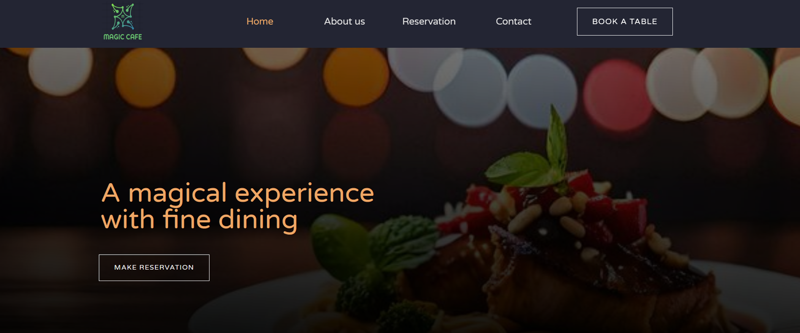 picture of food with glittering background light